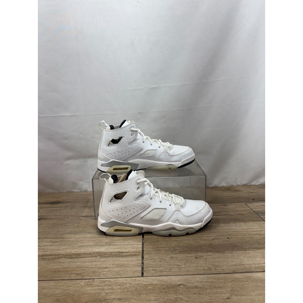 Jordan Flight Club 91 White‎ Leather High Top Sneakers Shoes Youth 7 Woman's 8.5